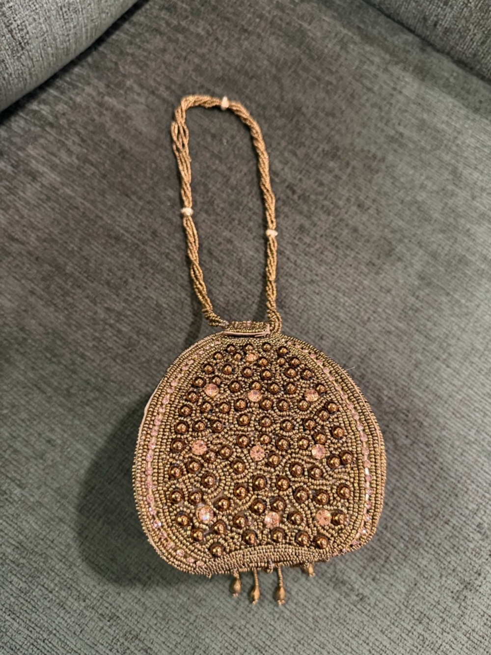 Gold Beaded Women’s Evening Pouch